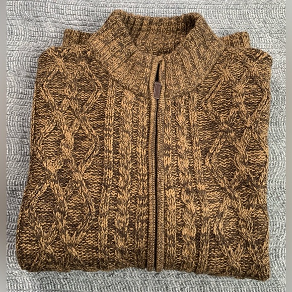 Men’s Gioberti EST 1999 Brown Knit Zippered Sweater NWT Size 2XL - Picture 9 of 11